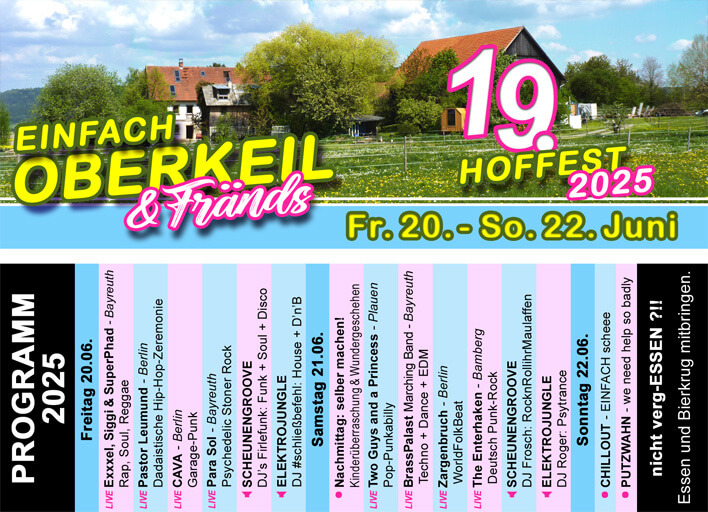 Flyer Hoffest Oberkeil 20. bis 22 Juni 2025