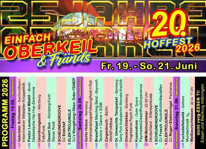 Flyer Oberkeil Hoffest 19.Juni und 20. Juni 2026